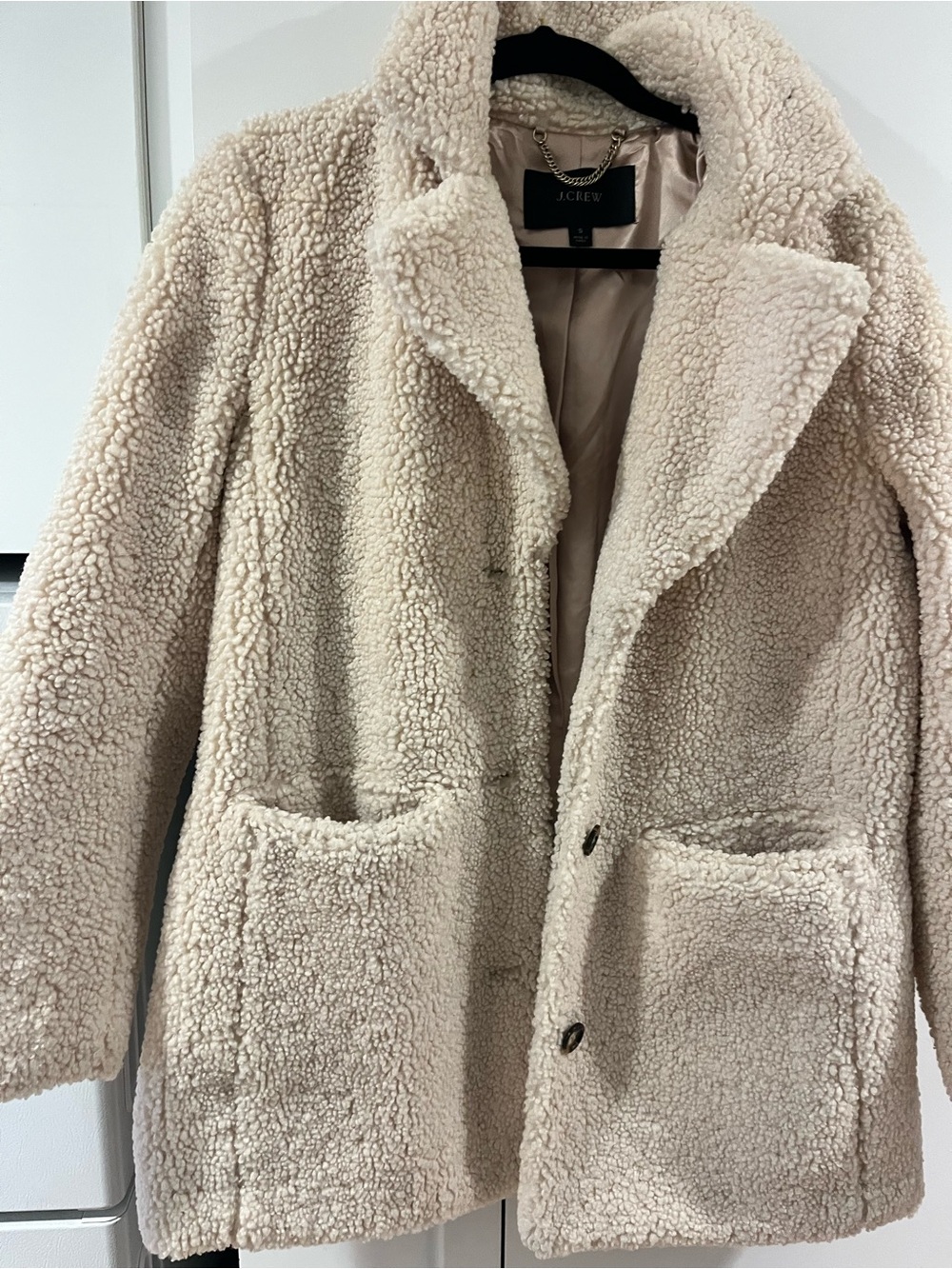 J. Crew Cream Plush Sherpa Coat